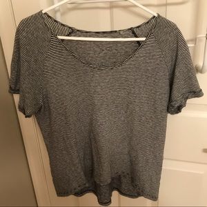 Tahari Black & White Striped Shirt